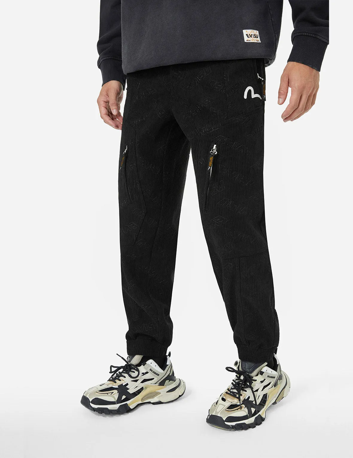 Allover Evisu Deboss Print and Seagull Embroidery Relax Fit Woven Joggers sold by Evisu product image thumbnail 5