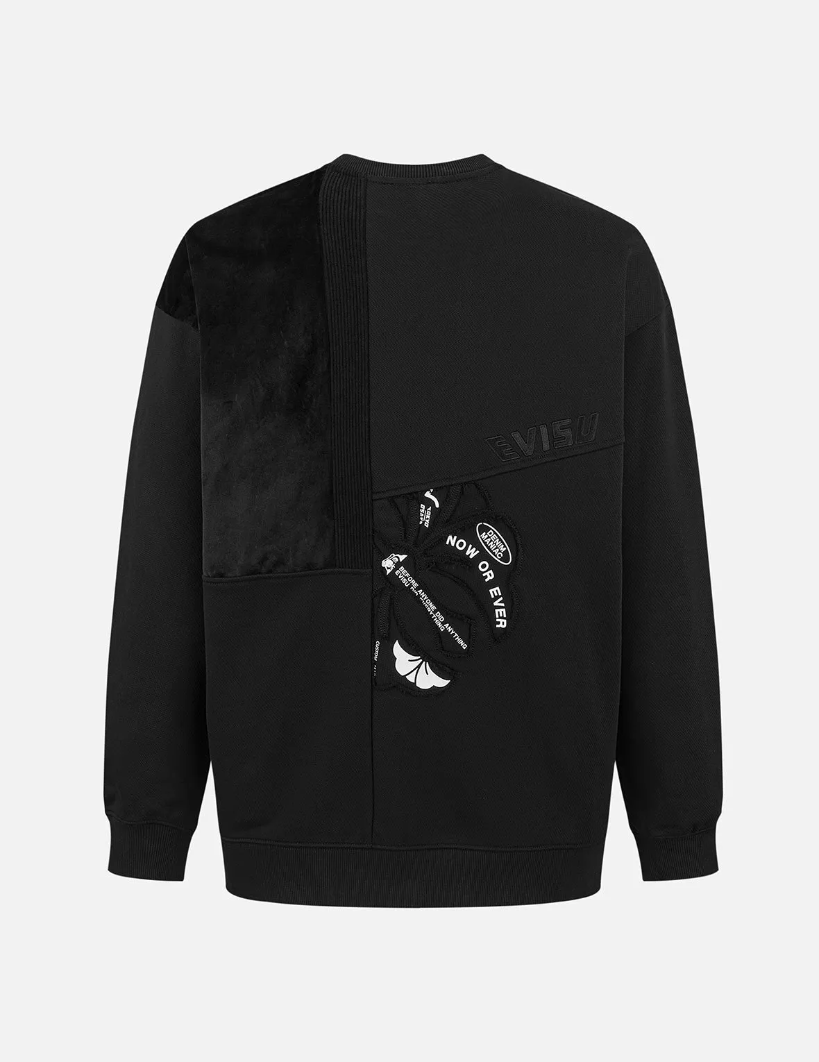 Kamon Appliqué Patchwork Loose Fit Sweatshirt sold by Evisu product image thumbnail 2