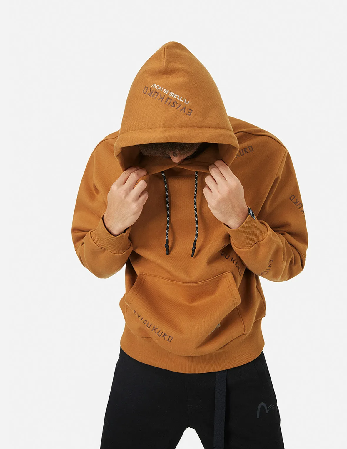 Allover Logo Embroidery Relax Fit Hoddie sold by Evisu product image thumbnail 3