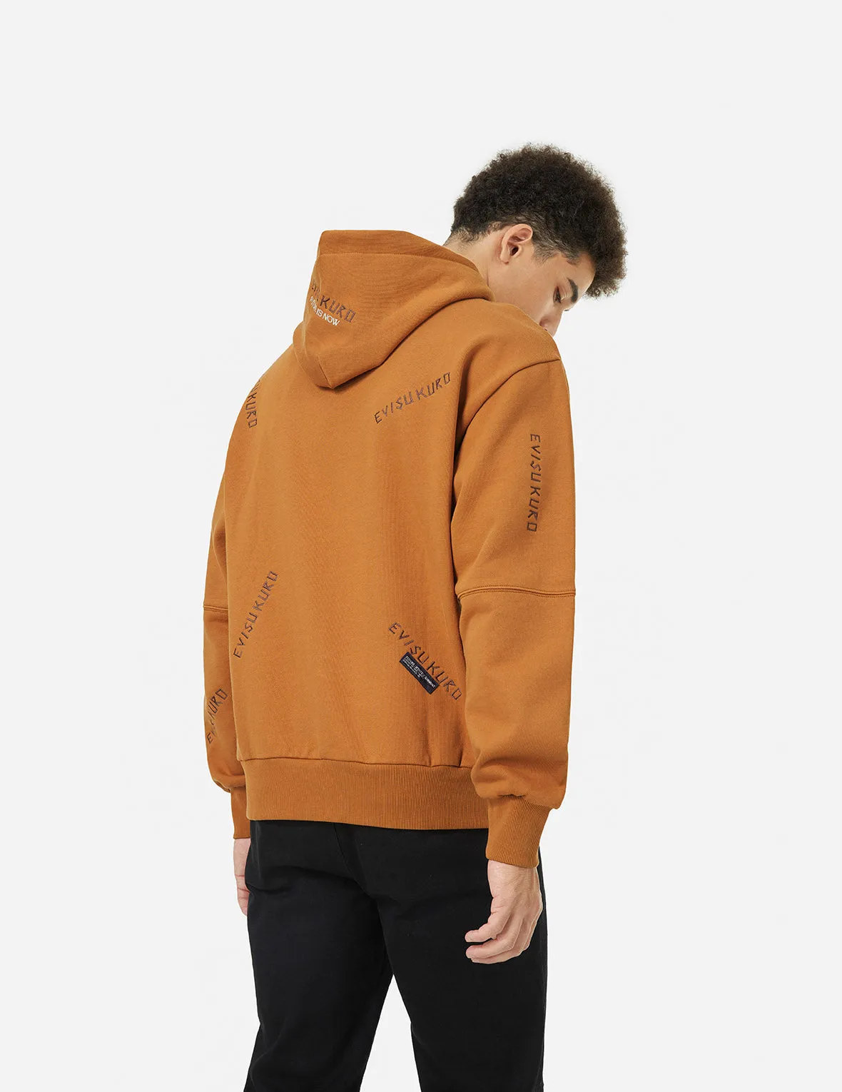 Allover Logo Embroidery Relax Fit Hoddie sold by Evisu product image thumbnail 4