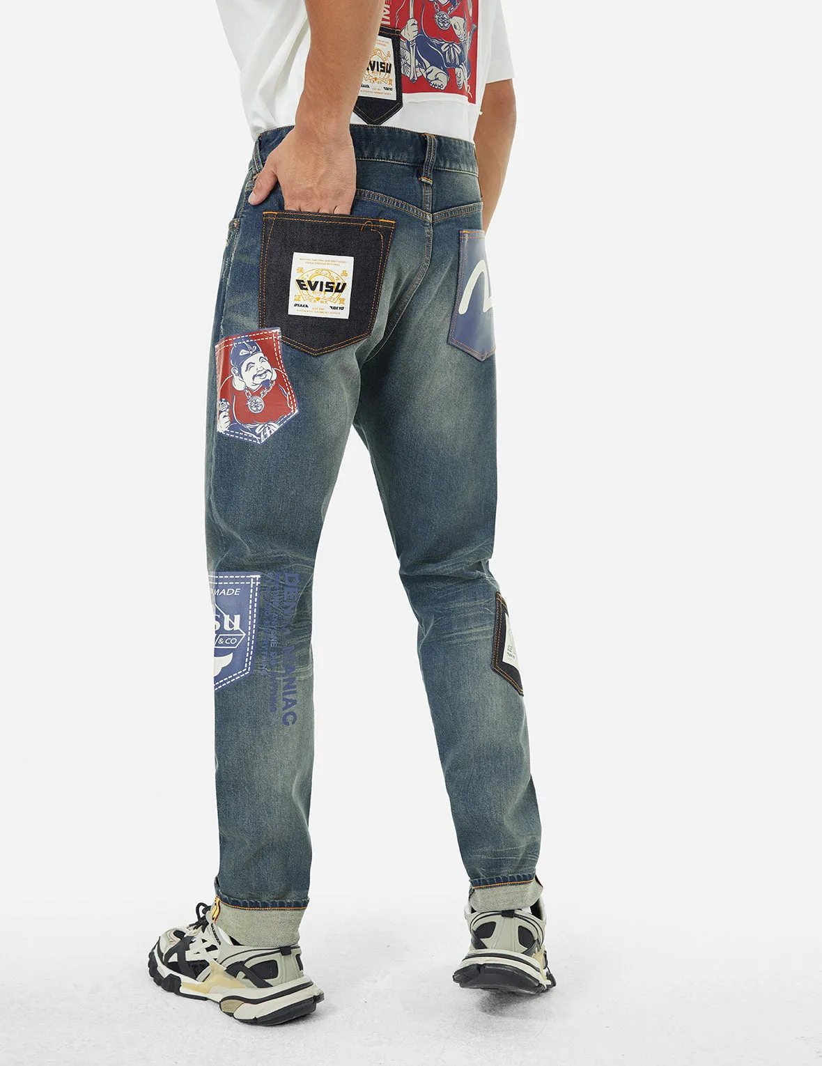 Ebisu Print and Multi-Pocket Carrot Fit Jeans #2017 sold by Evisu product image thumbnail 5