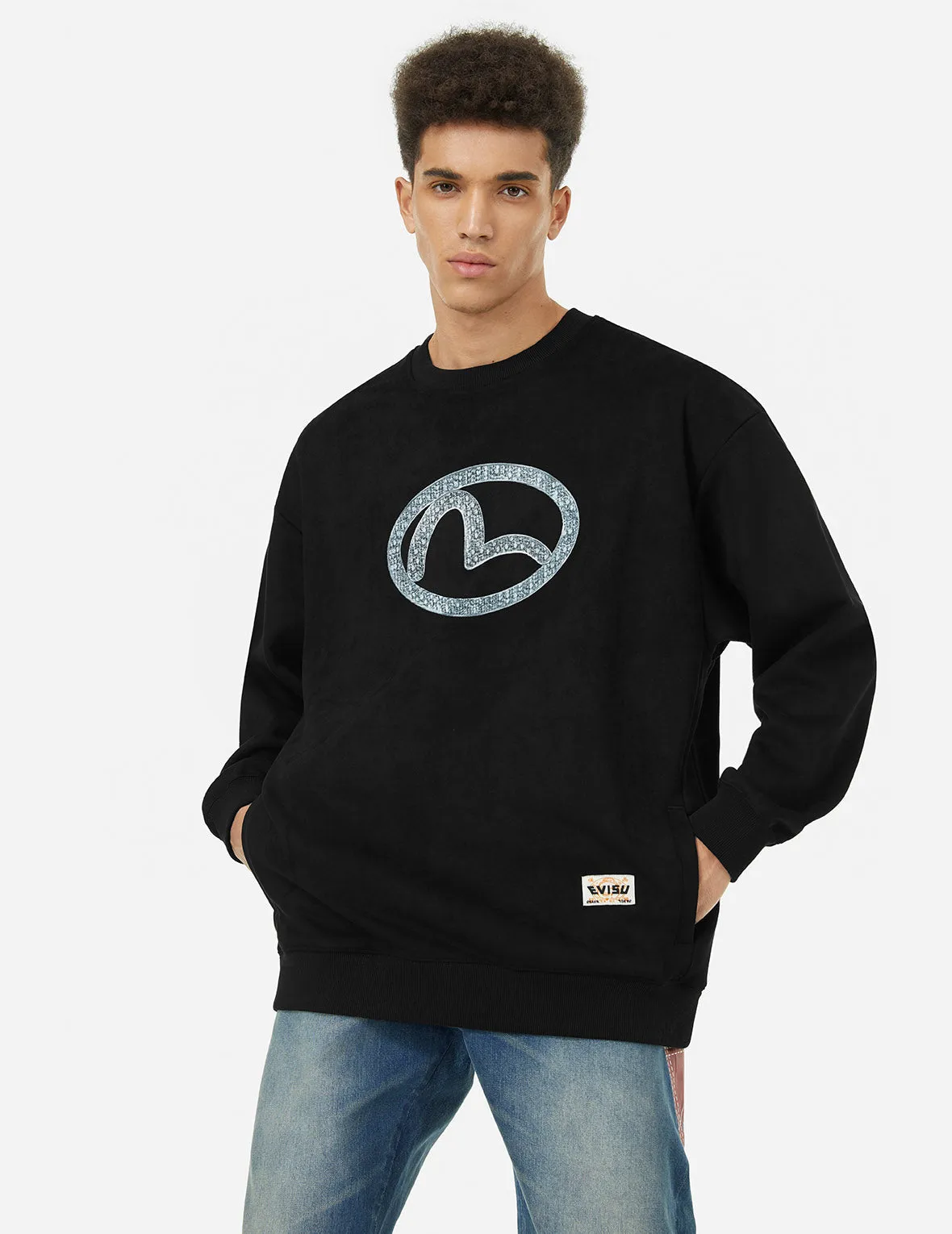 Faux Diamond Seagull Embroidery Loose Fit Sweatshirt sold by Evisu product image thumbnail 5