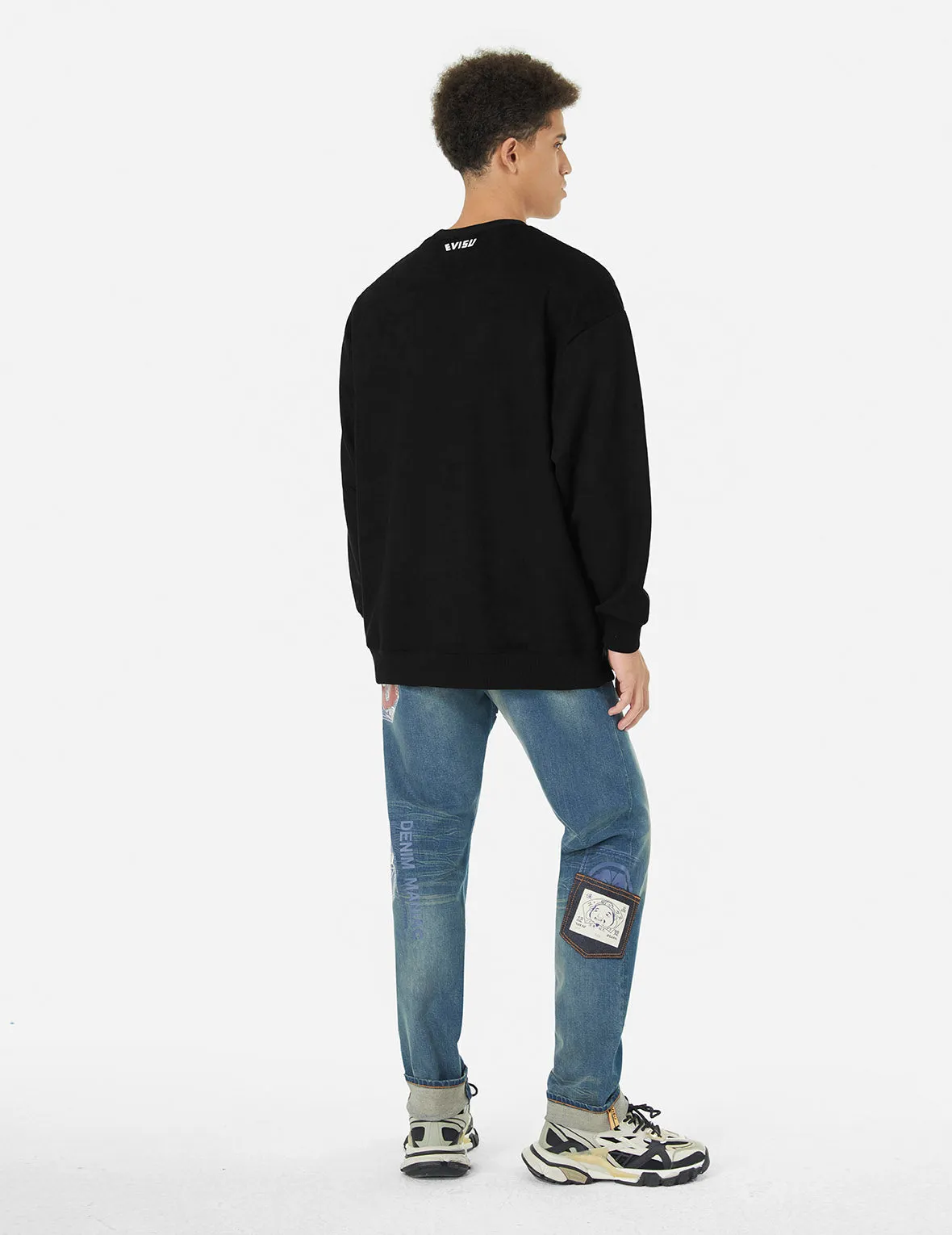 Faux Diamond Seagull Embroidery Loose Fit Sweatshirt sold by Evisu product image thumbnail 4