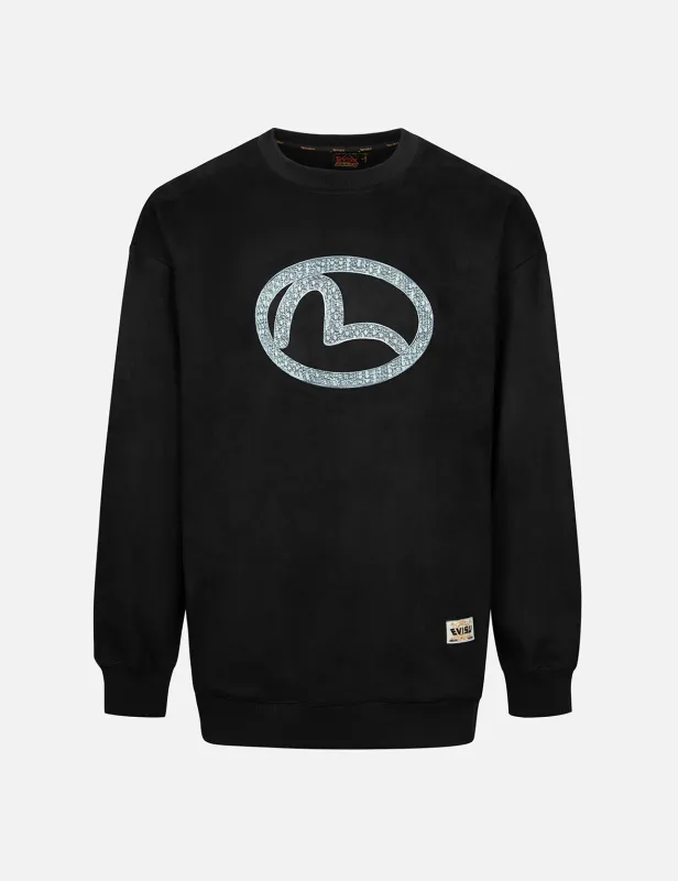 Faux Diamond Seagull Embroidery Loose Fit Sweatshirt sold by Evisu