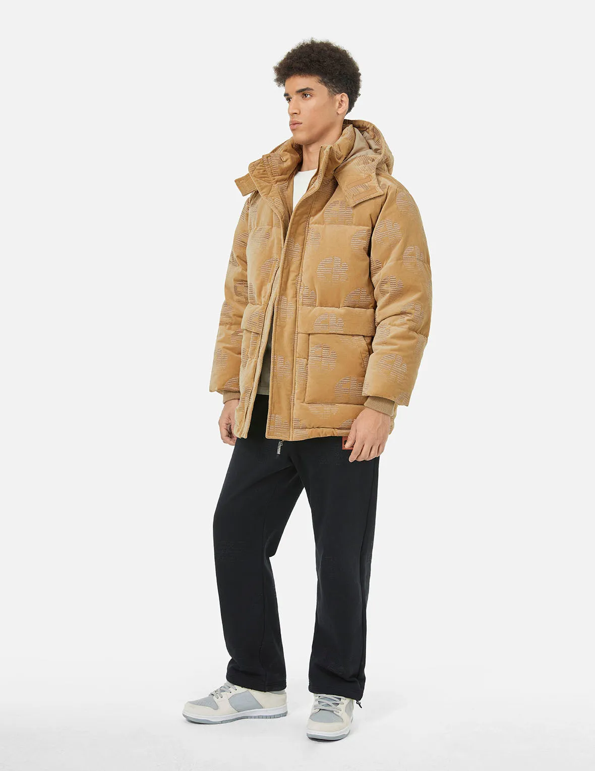 Allover EK Logo Velvet Relax Fit Down Jacket sold by Evisu product image thumbnail 4