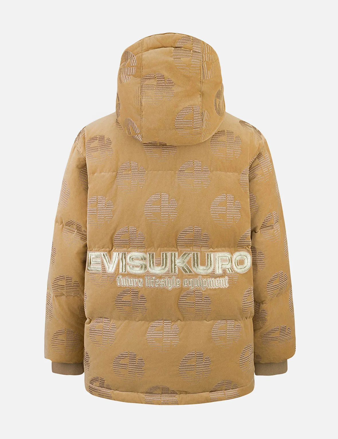 Allover EK Logo Velvet Relax Fit Down Jacket sold by Evisu product image thumbnail 2