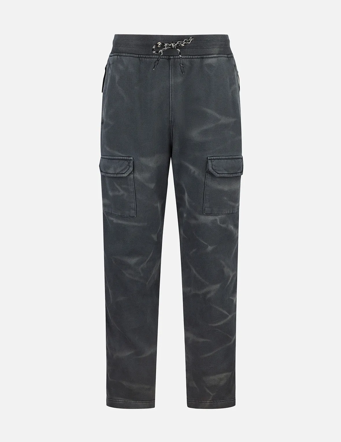 Garment Dyed Logo Print Side Zip Relax Fit Sweatpants sold by Evisu