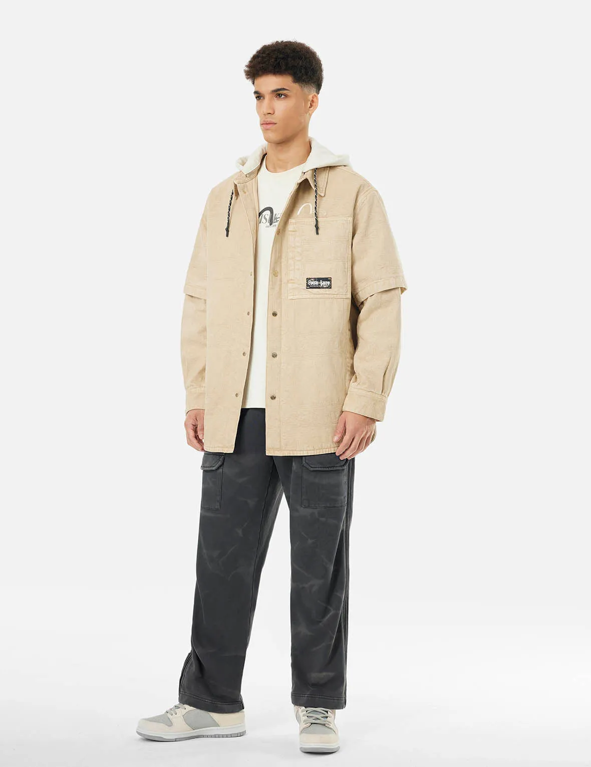 Garment Dyed Logo Print Side Zip Relax Fit Sweatpants sold by Evisu product image thumbnail 5