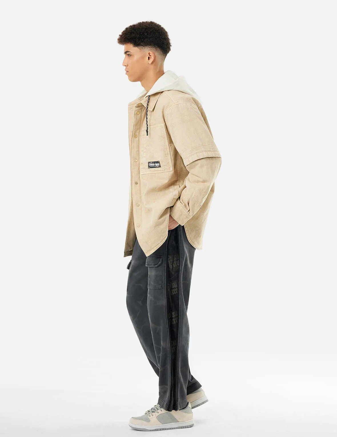 Garment Dyed Logo Print Side Zip Relax Fit Sweatpants sold by Evisu product image thumbnail 3