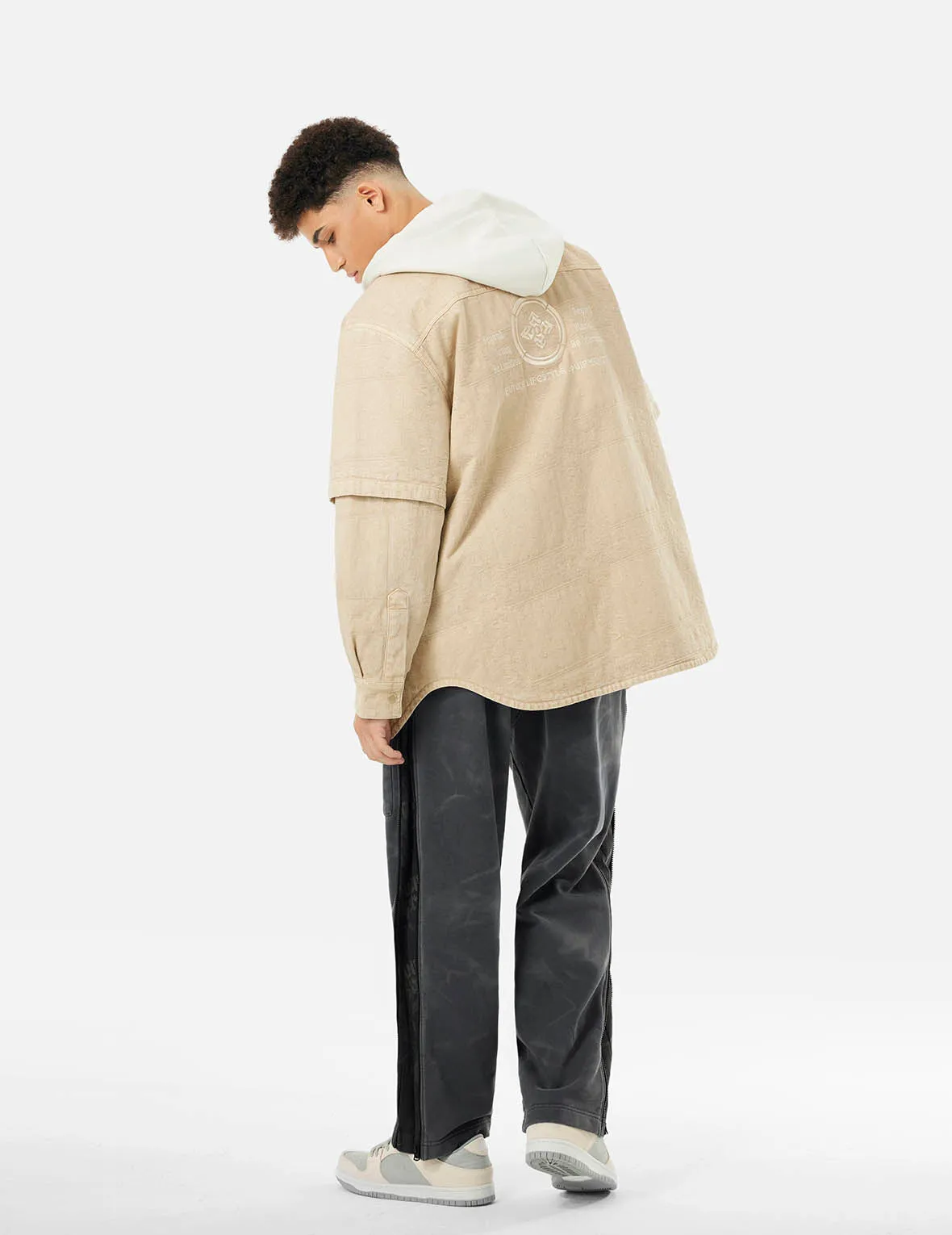 Garment Dyed Logo Print Side Zip Relax Fit Sweatpants sold by Evisu product image thumbnail 4