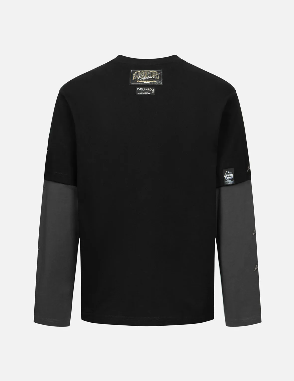 2-in-1 3D Logo Embroidery Loose Fit Long Sleeve T-shirt sold by Evisu product image thumbnail 2