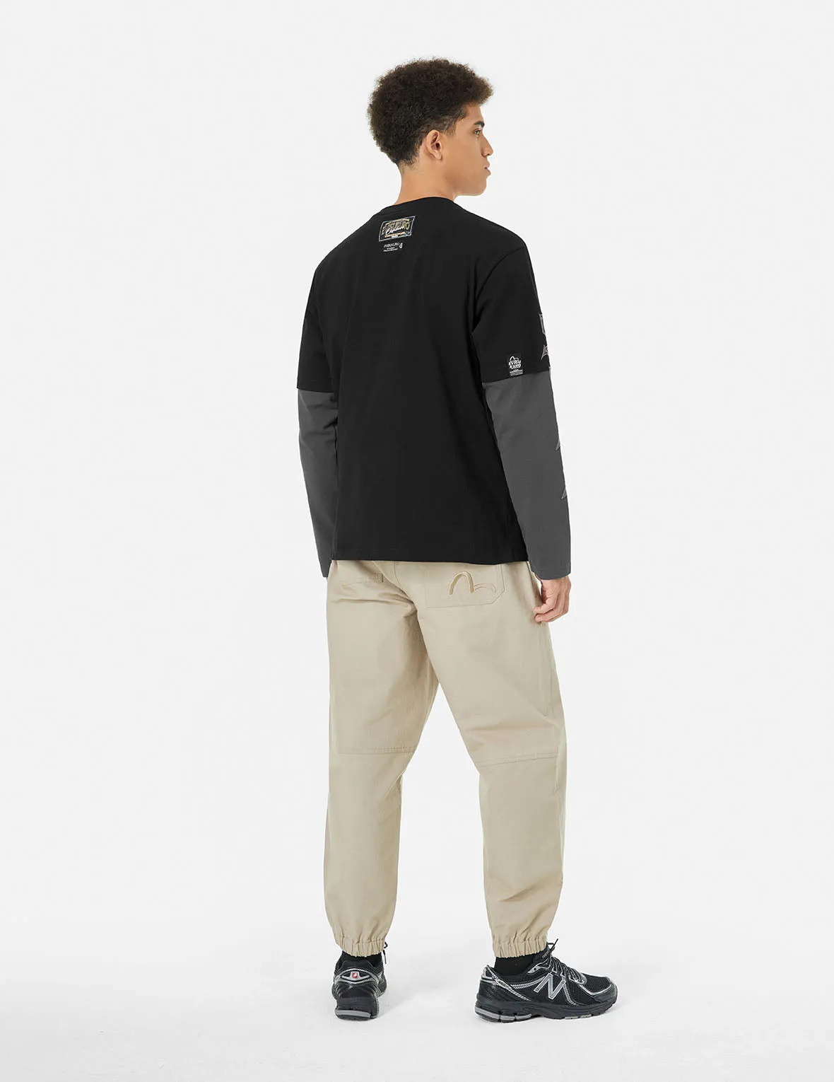 2-in-1 3D Logo Embroidery Loose Fit Long Sleeve T-shirt sold by Evisu product image thumbnail 4