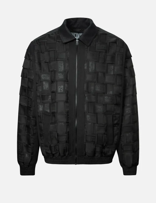 Allover Logo Print Relax Fit Tape Weaving Bomber Jacket sold by Evisu