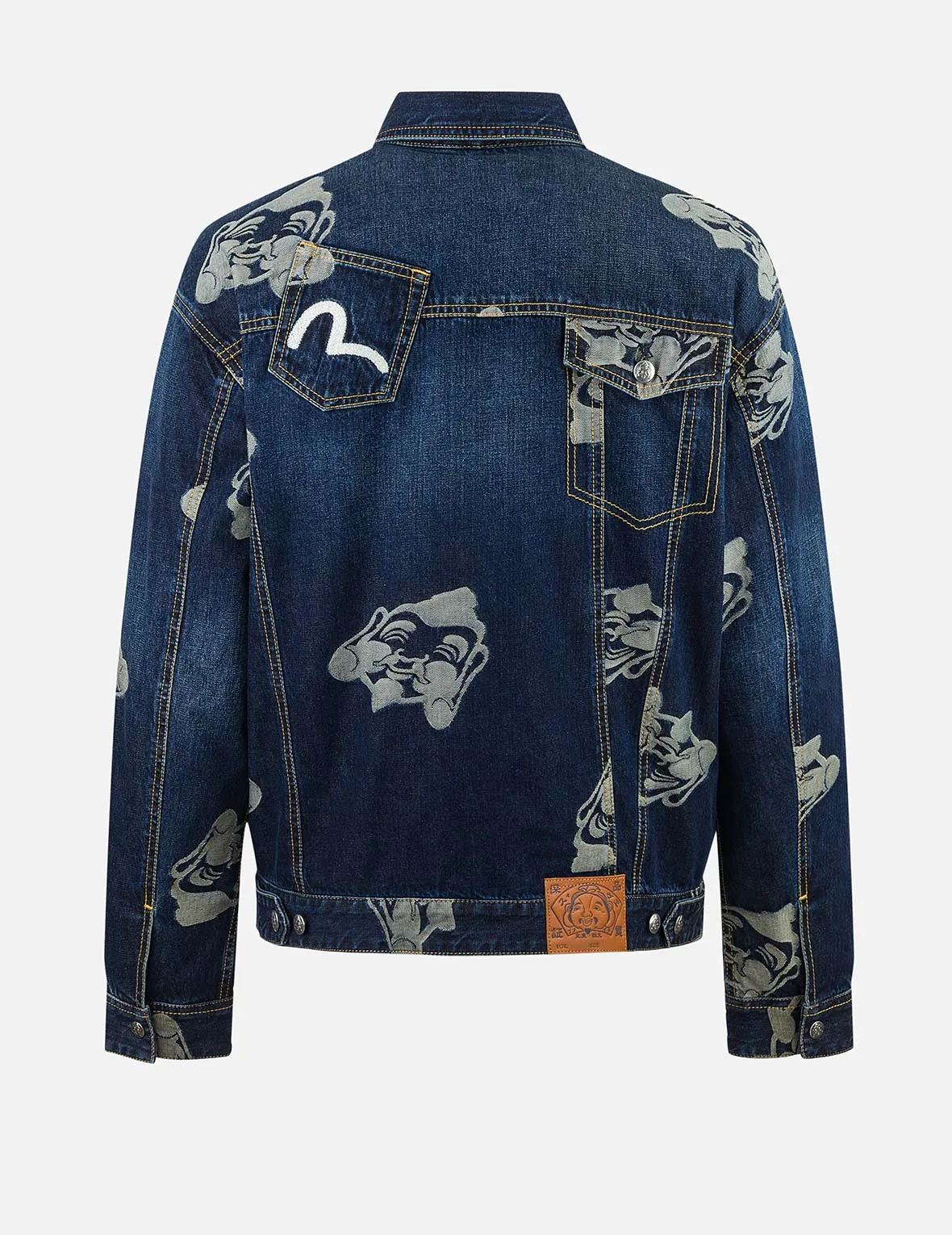 Allover Godhead Jacquard and Seagull Embroidery Loose Fit Deconstructive Denim Jacket sold by Evisu product image thumbnail 2