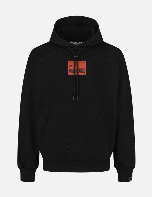 Allover Logo Regular Fit Quilting Hoodie sold by Evisu