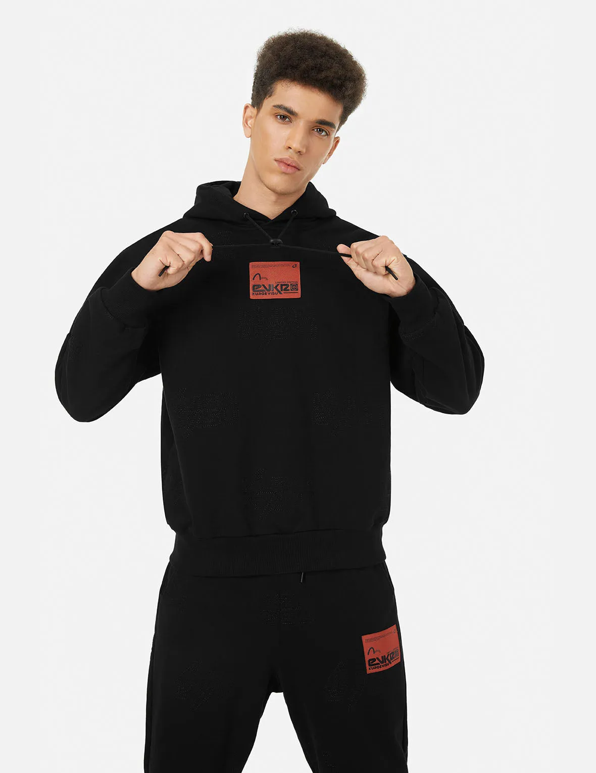 Allover Logo Regular Fit Quilting Hoodie sold by Evisu product image thumbnail 5