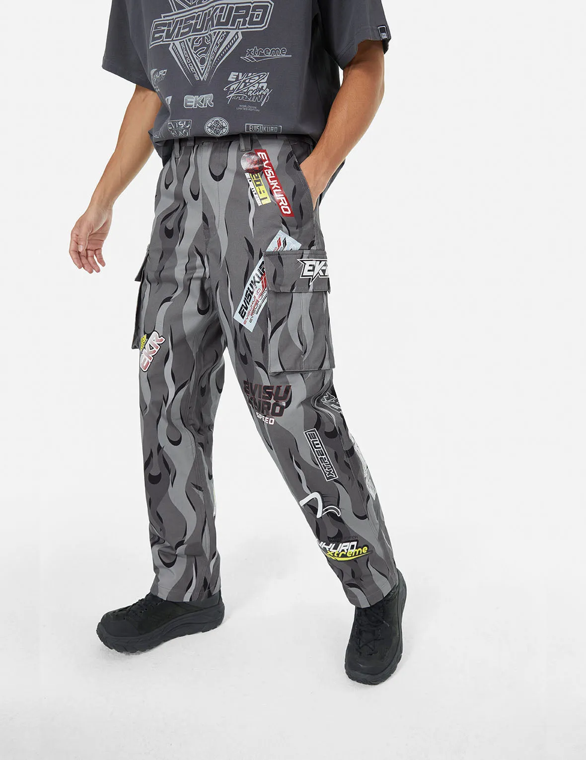 Racing Camouflage Wide-leg Cargo Pants sold by Evisu product image thumbnail 5