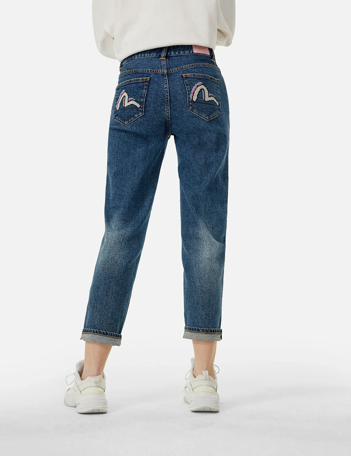 Pixel Seagull Embroidery Relax Jeans sold by Evisu product image thumbnail 5