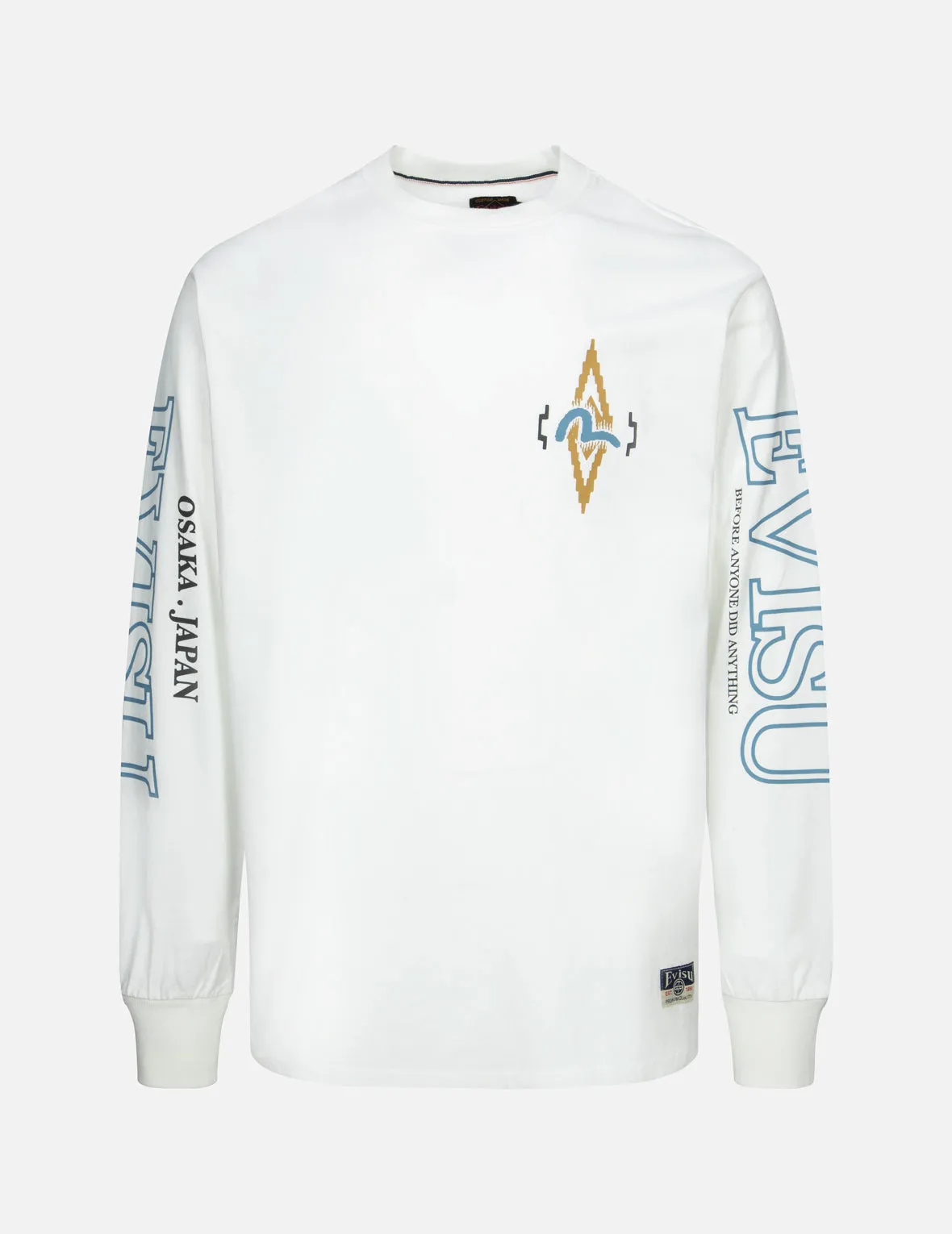 Daruma and Logo Print Fashion Fit Long-Sleeve T-Shirt sold by Evisu product image thumbnail 2