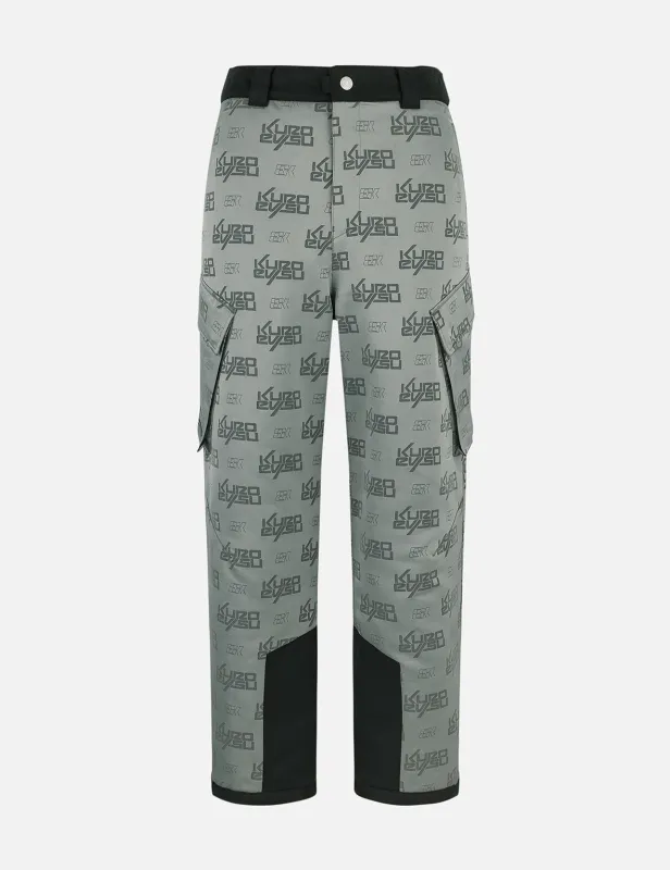 Allover Logo Jacquard Wide-leg Padded Ski Joggers sold by Evisu