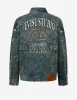 Multi-Print and Embroidery Acid-Wash Fashion Fit Denim Jacket sold by Evisu