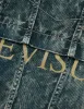 Multi-Print and Embroidery Acid-Wash Fashion Fit Denim Jacket sold by Evisu