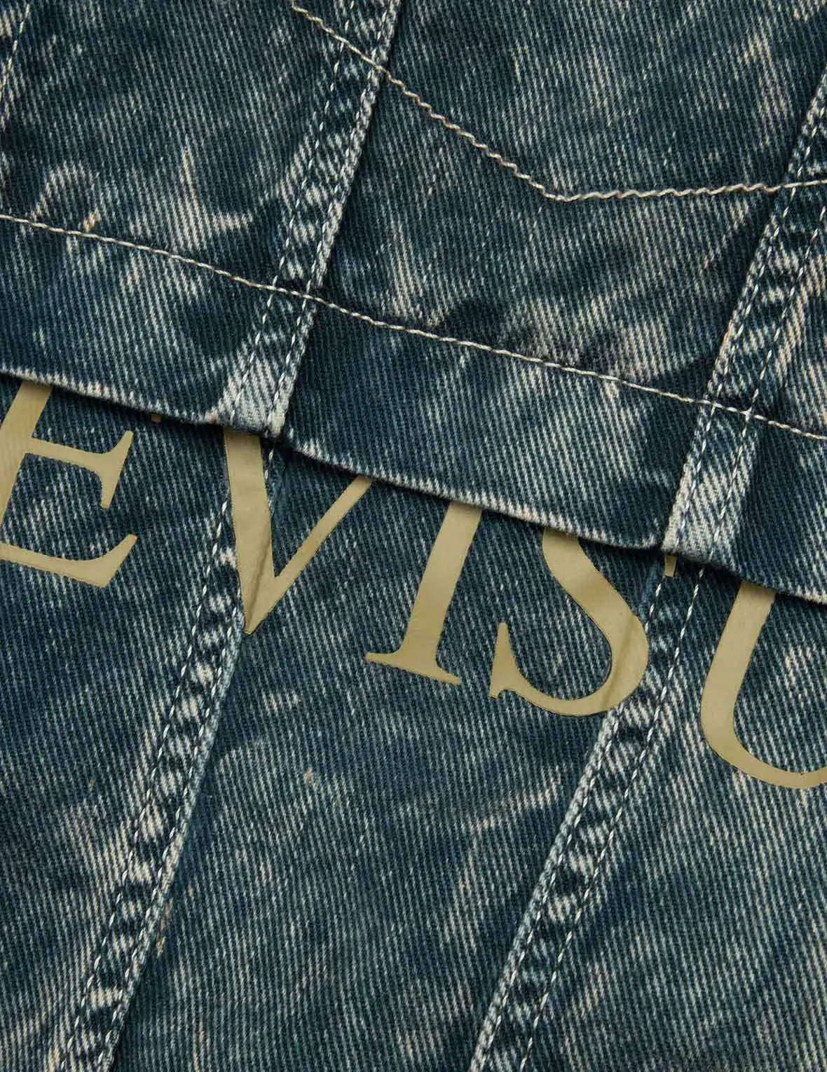 Multi-Print and Embroidery Acid-Wash Fashion Fit Denim Jacket sold by Evisu product image thumbnail 5