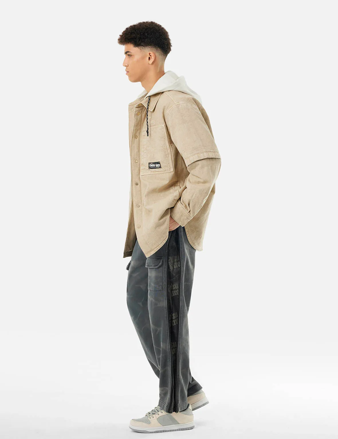 Padded Paisley Jacquard and Embroidery 2-in-1 Loose Fit Shirt Jacket sold by Evisu product image thumbnail 4