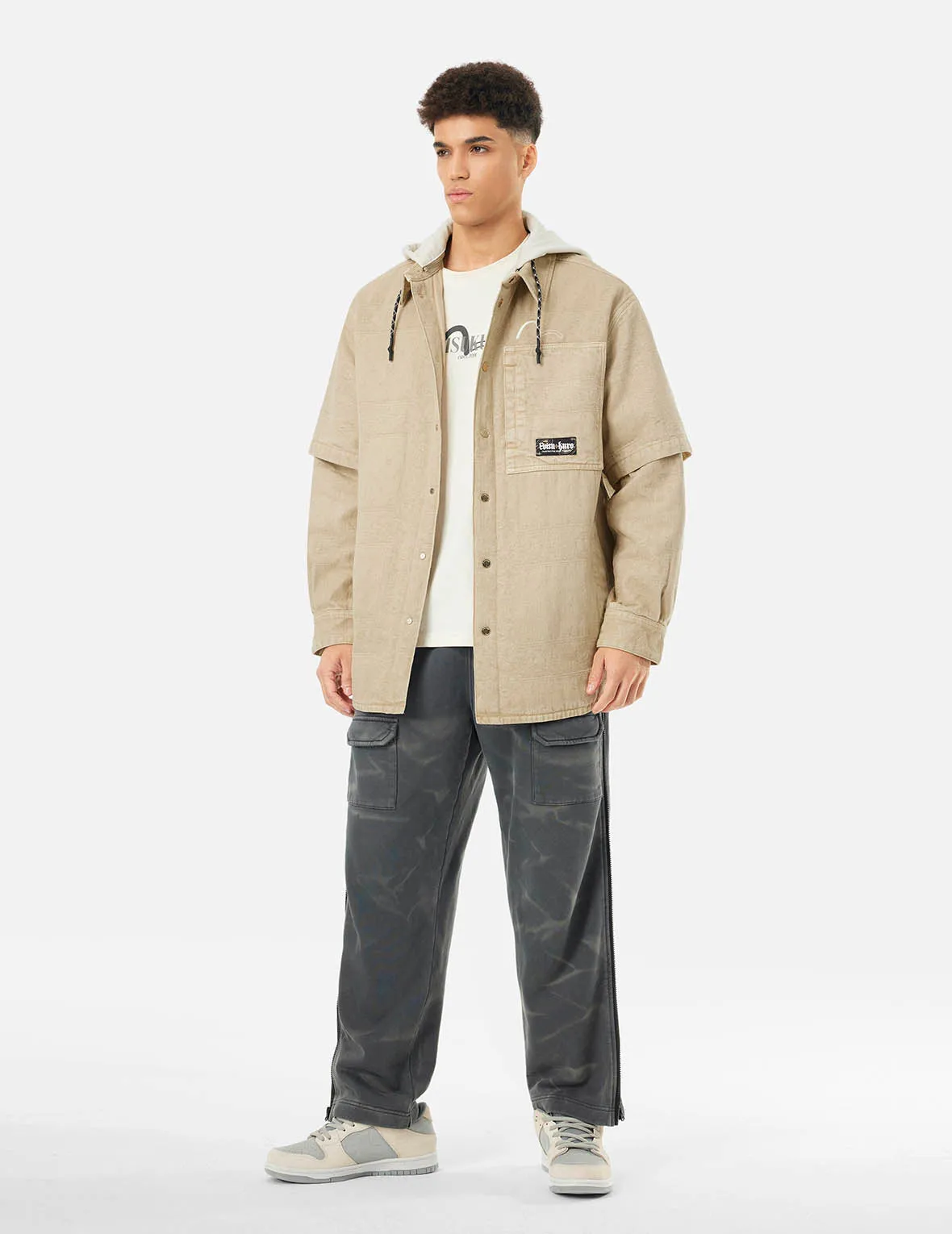 Padded Paisley Jacquard and Embroidery 2-in-1 Loose Fit Shirt Jacket sold by Evisu product image thumbnail 5