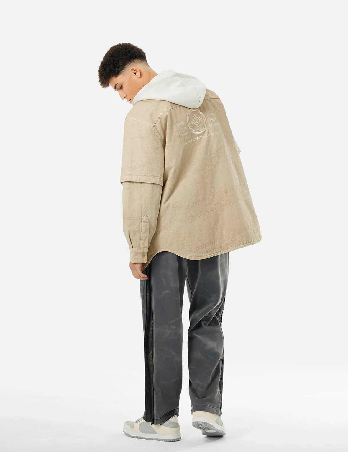 Padded Paisley Jacquard and Embroidery 2-in-1 Loose Fit Shirt Jacket sold by Evisu product image thumbnail 3