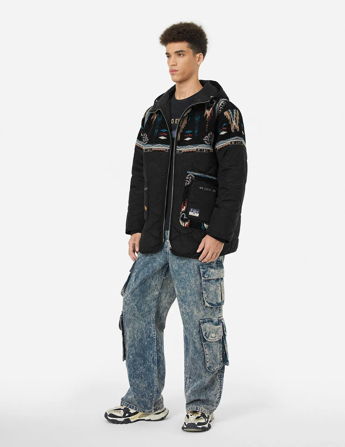 Chimayo Tapestry Jacquard Relax Fit Quilted Jacket sold by Evisu product image thumbnail 3