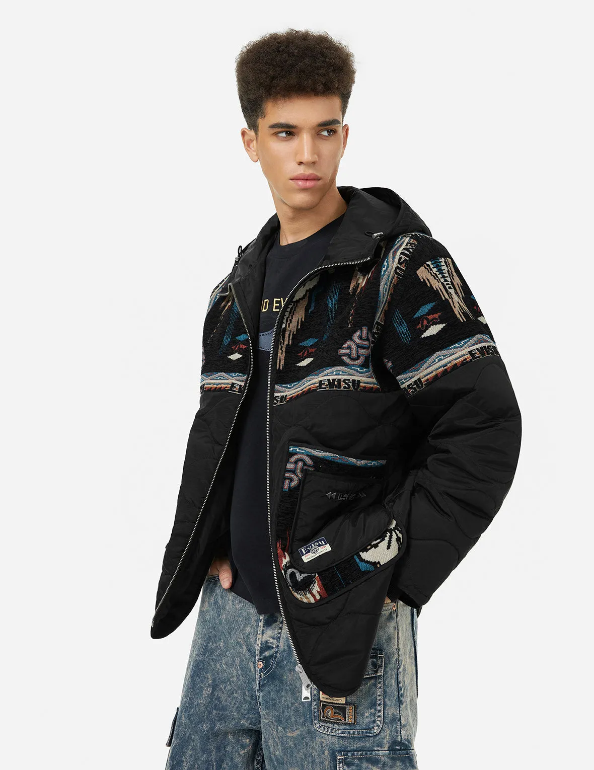 Chimayo Tapestry Jacquard Relax Fit Quilted Jacket sold by Evisu product image thumbnail 5