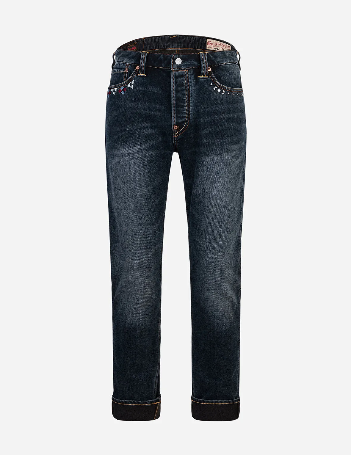 Seagull Embroidery with Metal Studs Carrot Fit Jeans #2017 sold by Evisu product image thumbnail 5