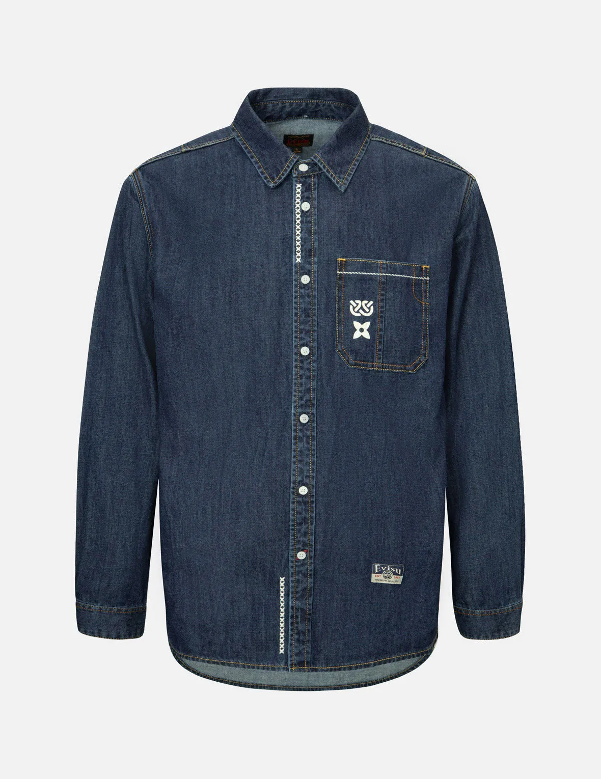 Brush Daicock Print Relax Fit Denim Shirt sold by Evisu product image thumbnail 2