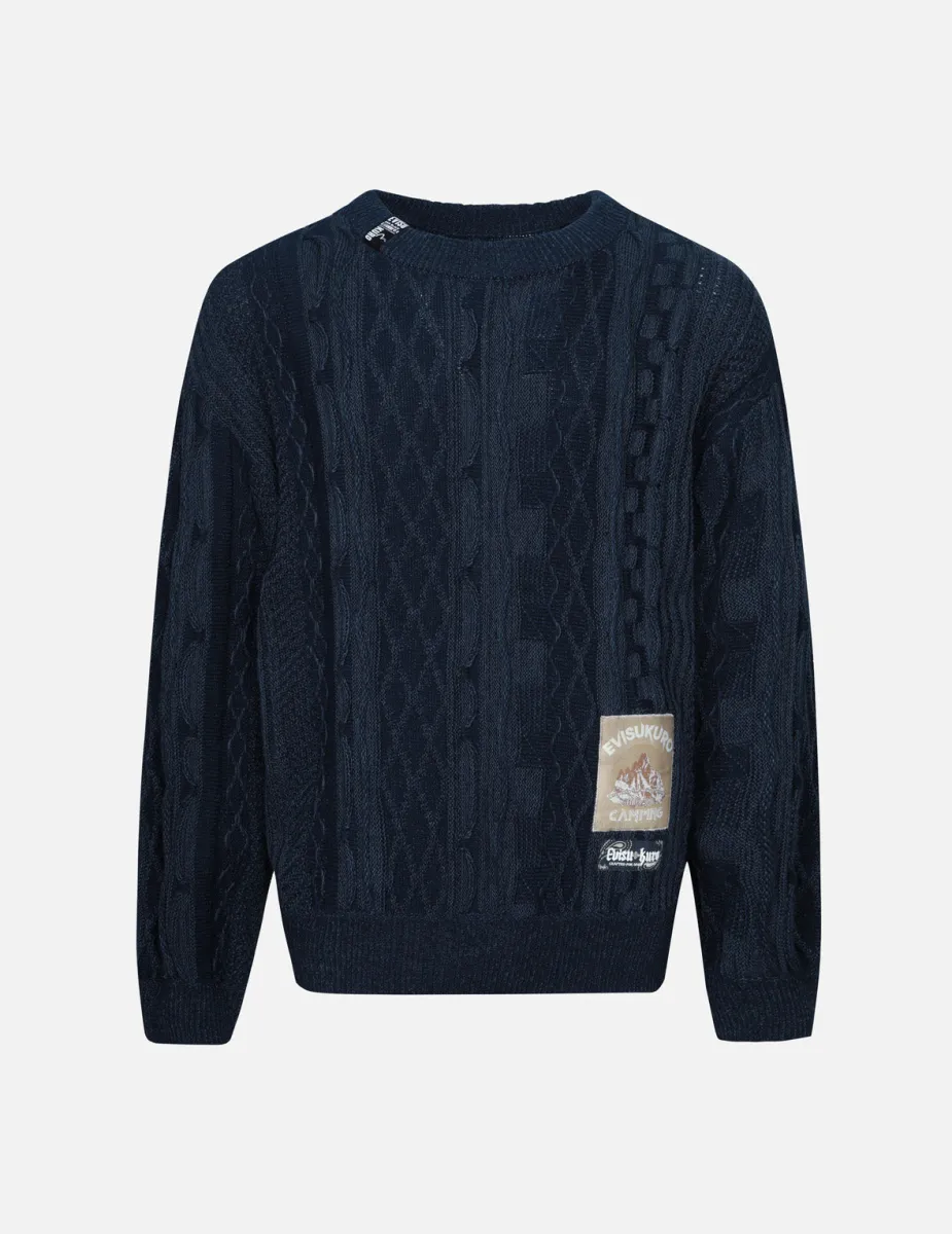 Logo Label Relax Fit Knit Sweater sold by Evisu