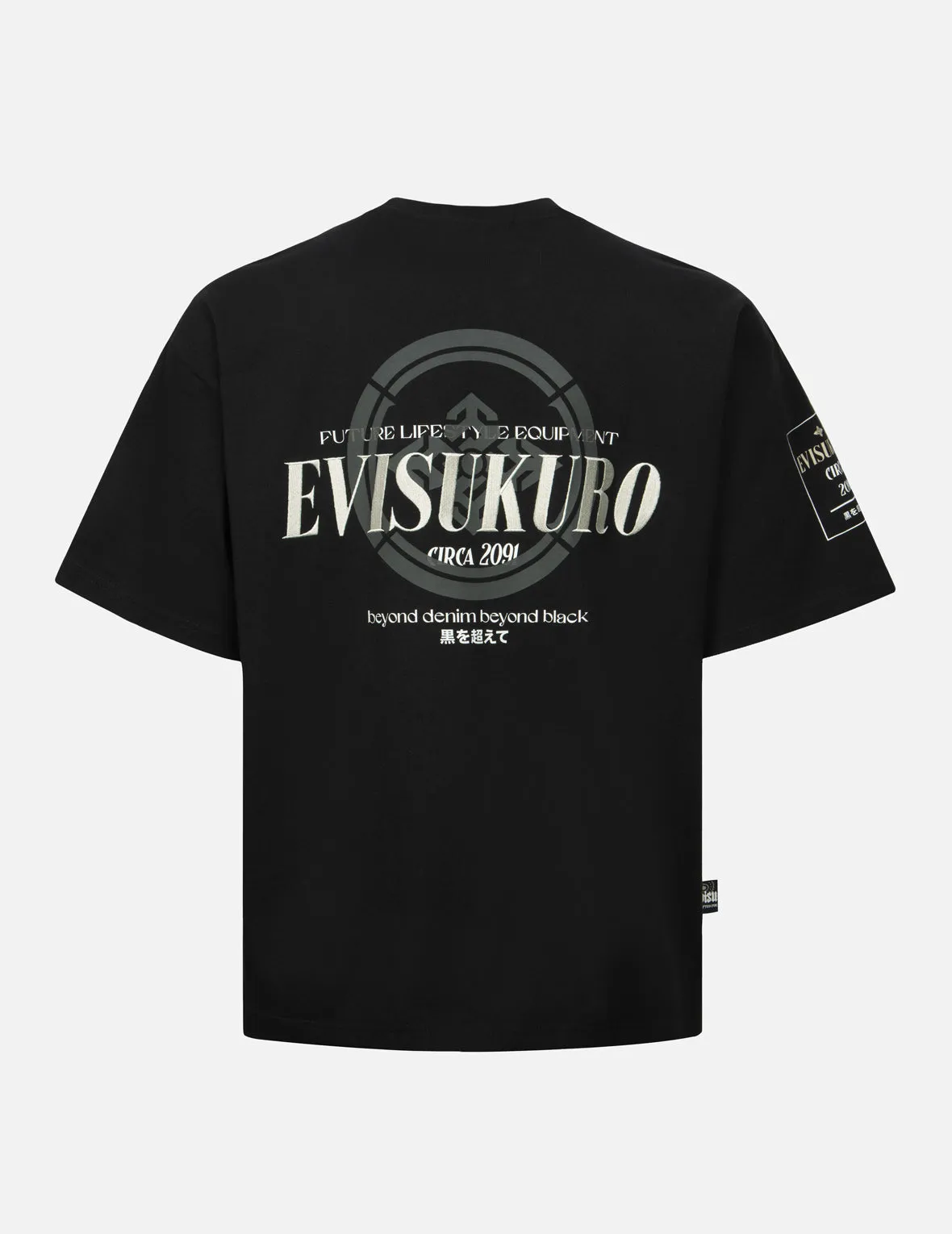 Logo Embroidery and Kamon Print Loose Fit T-Shirt sold by Evisu