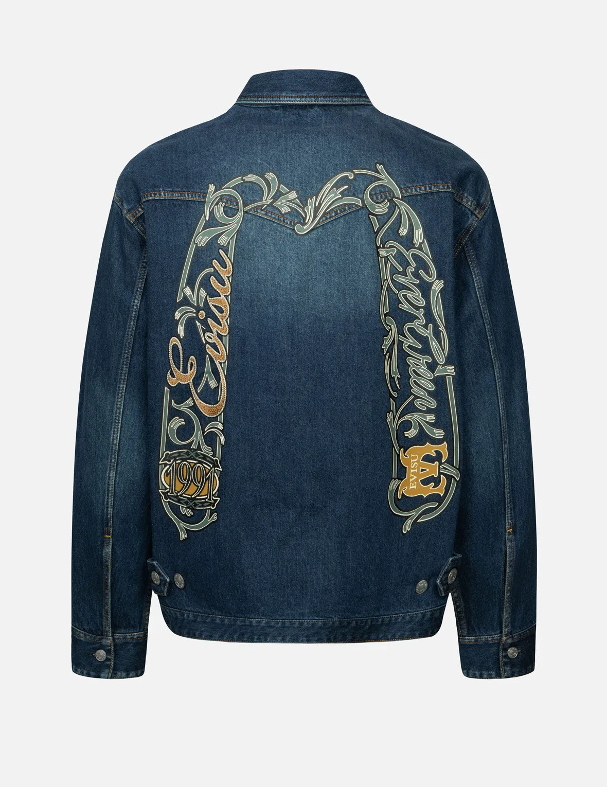 Sheridan Daicock Print and Seagull Embroidery Regular Fit Denim Shirt Jacket sold by Evisu