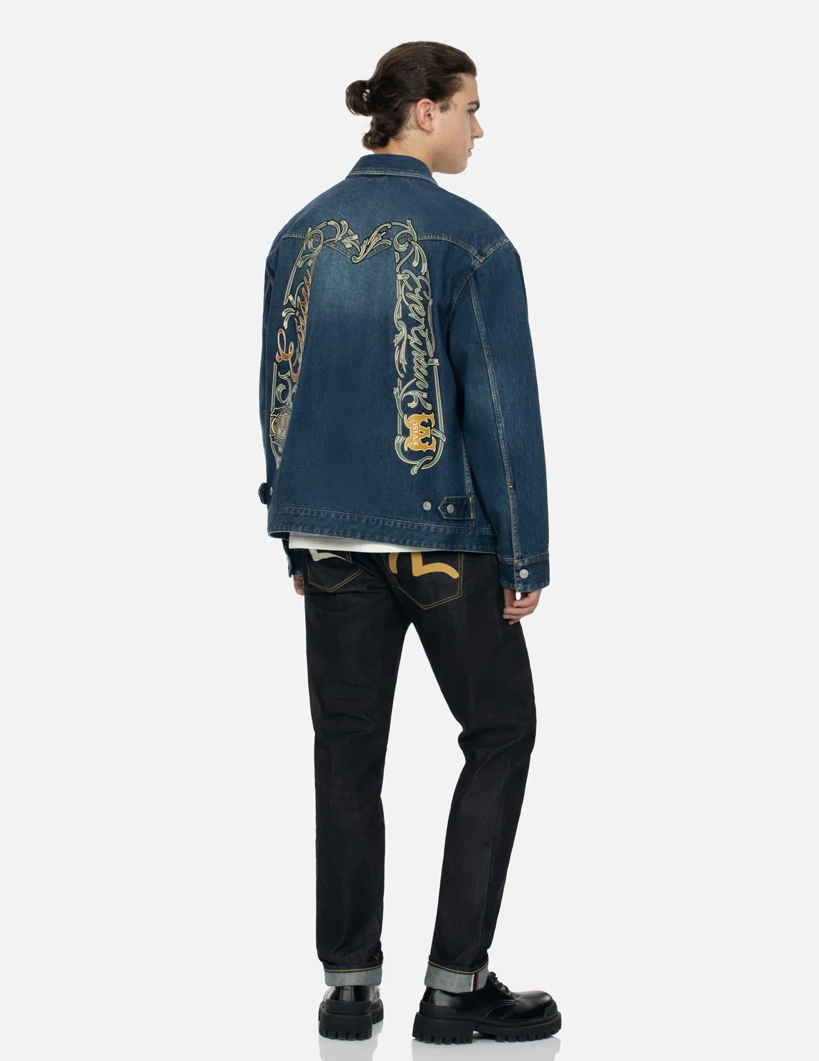 Sheridan Daicock Print and Seagull Embroidery Regular Fit Denim Shirt Jacket sold by Evisu product image thumbnail 3