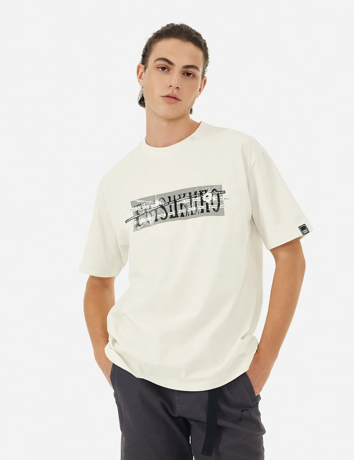 Multi Logo and Fragile Glass Effect Print Regular Fit T-shirt sold by Evisu product image thumbnail 5