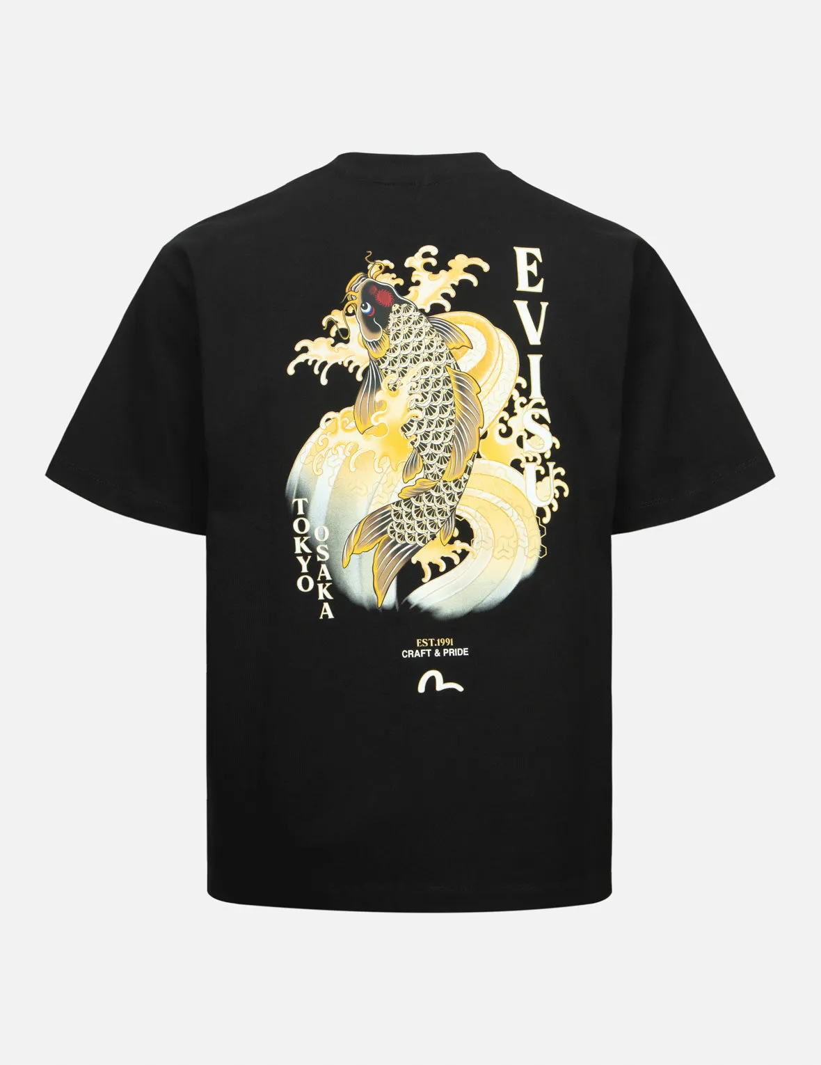Seagull Embroidery and Carp Print Relax Fit T-shirt sold by Evisu product image thumbnail 2