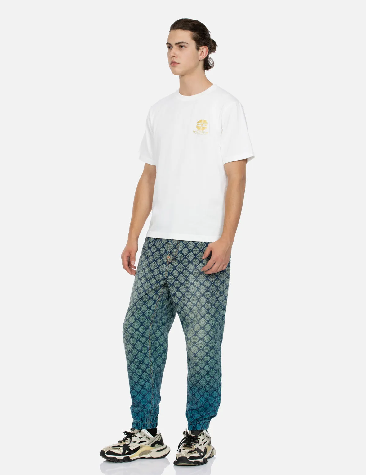 Allover Kamon Jacquard Relax Fit Denim Joggers sold by Evisu product image thumbnail 3
