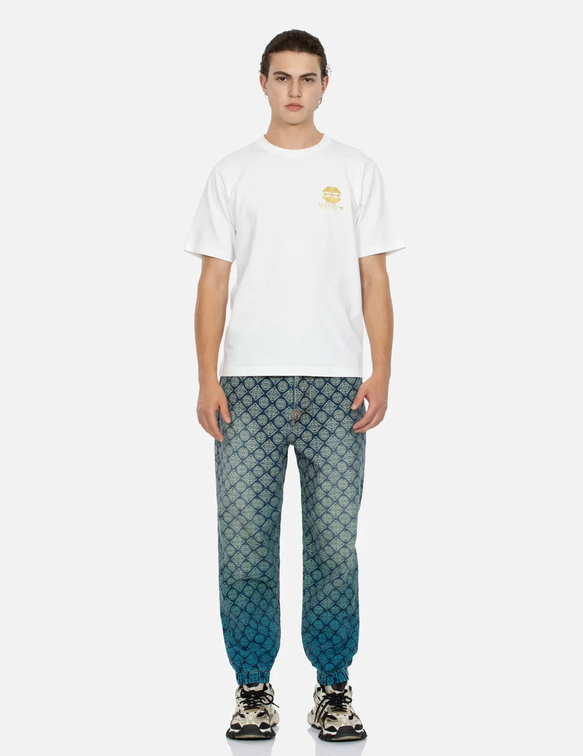 Allover Kamon Jacquard Relax Fit Denim Joggers sold by Evisu product image thumbnail 5