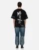 Wheel of Wisdom Print Wide Leg Denim Joggers sold by Evisu