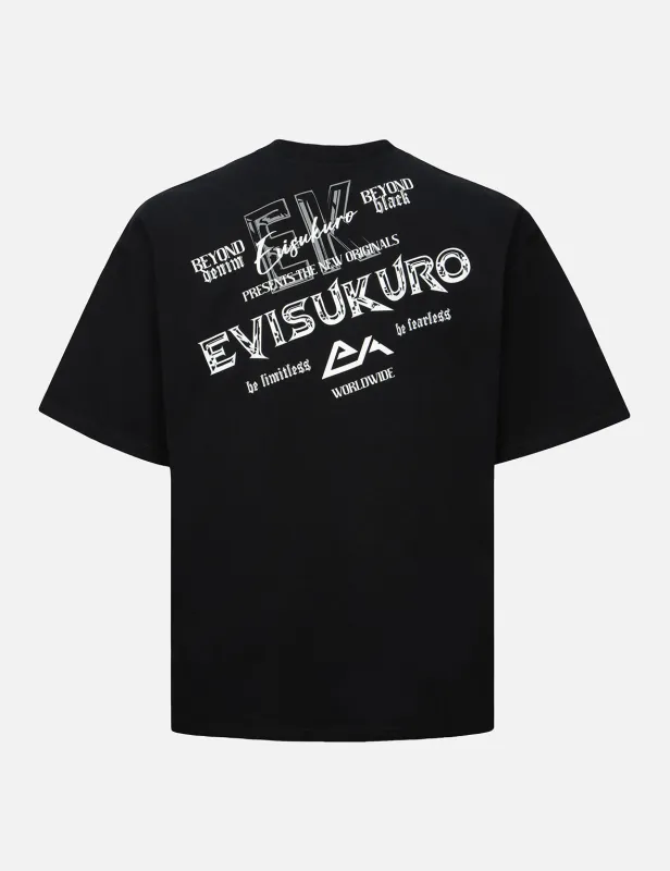 Logo and Slogan Prints Loose Fit T-shirt sold by Evisu