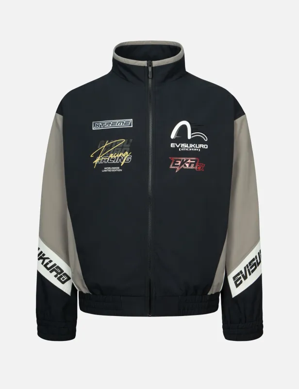 Multi-Logo Print Fashion Fit Racing Jacket sold by Evisu