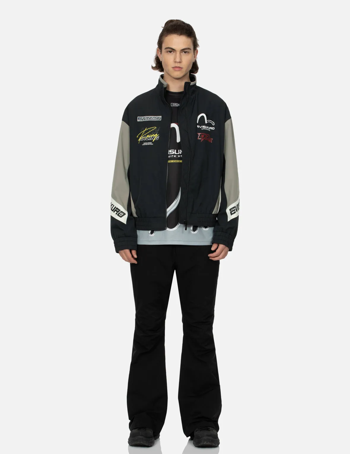 Multi-Logo Print Fashion Fit Racing Jacket sold by Evisu product image thumbnail 5