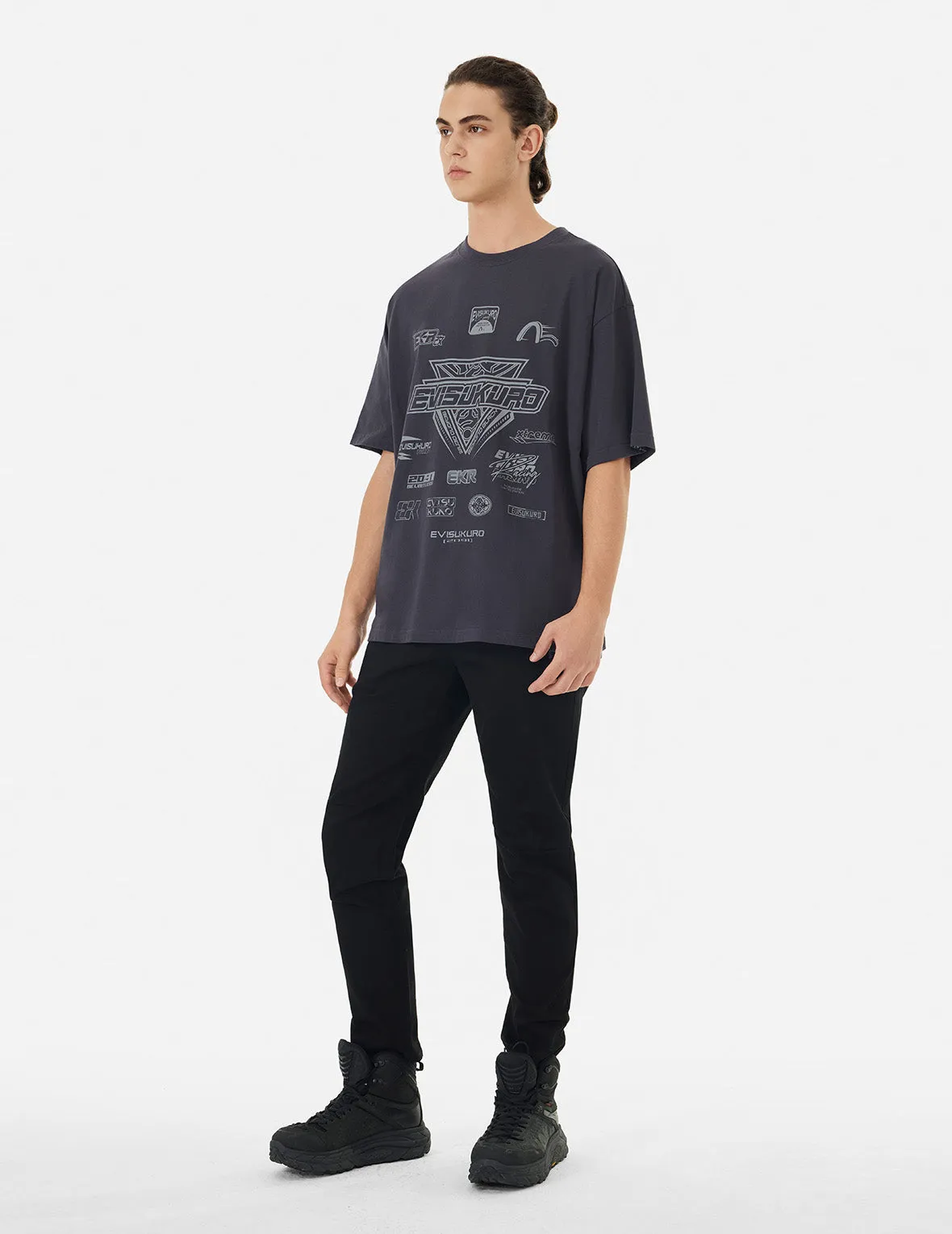 Multi Logo Print Regular Fit Racing T-Shirt sold by Evisu product image thumbnail 3