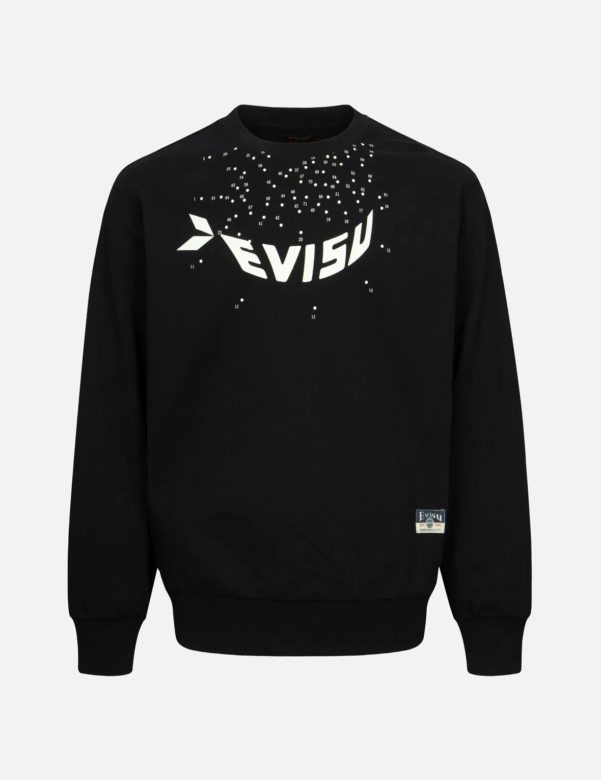 Dot-to-Dot Daruma and Logo Print Relax Fit Sweatshirt sold by Evisu product image thumbnail 3