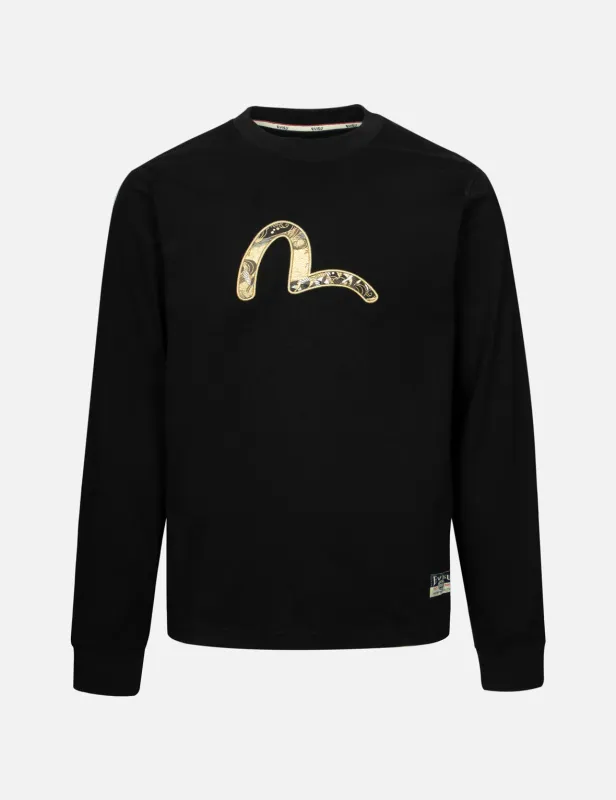 Seagull Brocade Appliqué Regular Fit Long-Sleeve T-shirt sold by Evisu