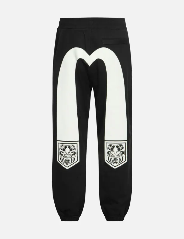 Pocket-shaped Daruma and Seagull Print Straight Fit Sweatpants sold by Evisu
